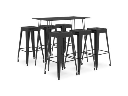 vidaXL 7dílný barový set černý