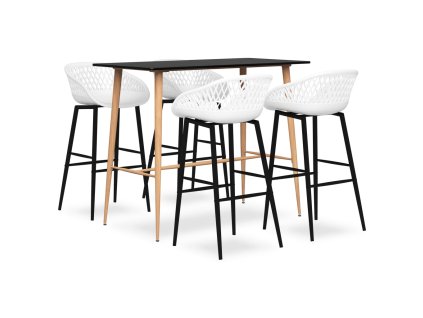 vidaXL 5dílný barový set černobílý