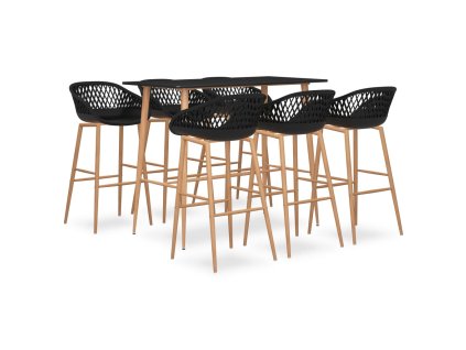 vidaXL 7dílný barový set černý