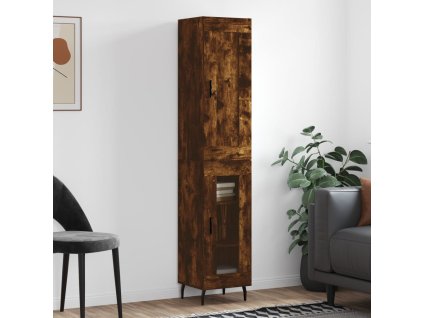 vidaXL Skříň highboard kouřový dub 34,5 x 34 x 180 cm kompozitní dřevo