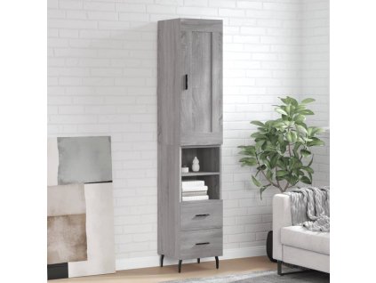 vidaXL Skříň highboard šedá sonoma 34,5 x 34 x 180 cm kompozitní dřevo