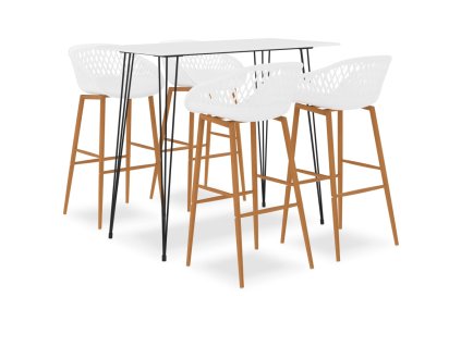 vidaXL 5dílný barový set bílý