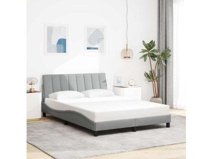 vidaXL Rám postele bez matrace Hanko světle šedý 140 x 200 cm textil