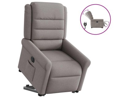 vidaXL Elektrické zvedací polohovací křeslo taupe textil
