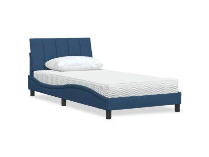 vidaXL Postel s matrací Hanko modrá 100 x 200 cm textil