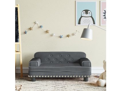 vidaXL Dětská pohovka tmavě šedá 70 x 45 x 30 cm samet