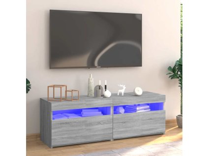 vidaXL TV skříňka s LED osvětlením šedá sonoma 120 x 35 x 40 cm