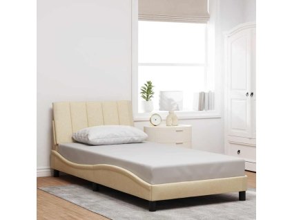 vidaXL Rám postele bez matrace Hanko krémová 100 x 200 cm textil