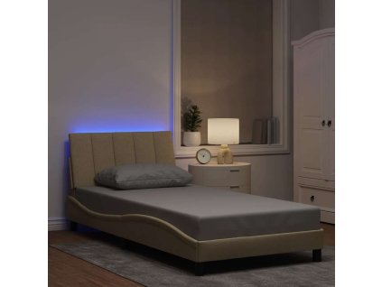 vidaXL Rám postele bez matrace Hanko krémová 100 x 200 cm textil