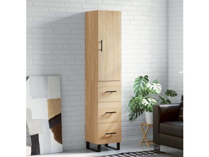 vidaXL Skříň highboard dub sonoma 34,5 x 34 x 180 cm kompozitní dřevo