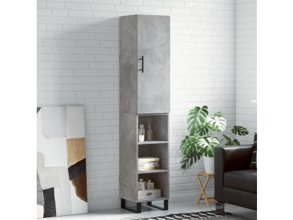 vidaXL Skříň highboard betonově šedá 34,5x34x180 cm kompozitní dřevo