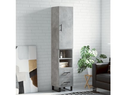 vidaXL Skříň highboard betonově šedá 34,5x34x180 cm kompozitní dřevo