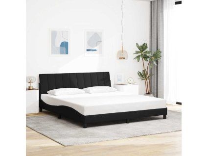 vidaXL Rám postele bez matrace Hanko černý 180 x 200 cm textil