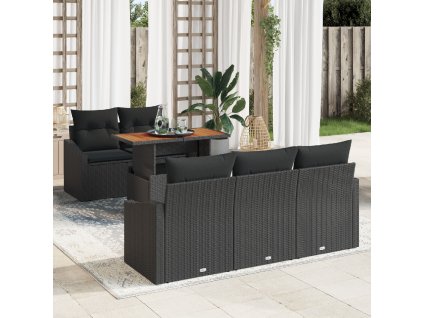 vidaXL Zahradní jídelní souprava Černá a hnědá 100 x 55 x 73 cm