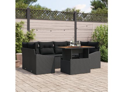 vidaXL Zahradní jídelní souprava Černá a hnědá 100 x 55 x 73 cm