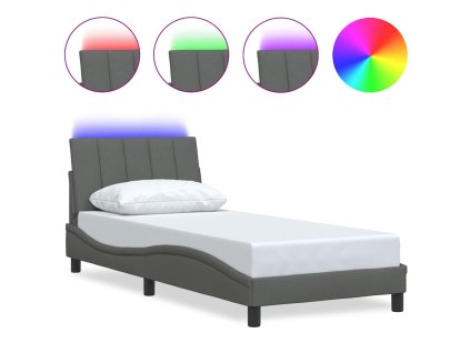 vidaXL Rám postele bez matrace Hanko tmavě šedá 80 x 200 cm textil