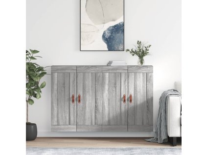 vidaXL Nástěnné skříňky 2 ks šedé sonoma kompozitní dřevo