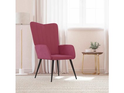 vidaXL Relaxační křeslo vínové samet