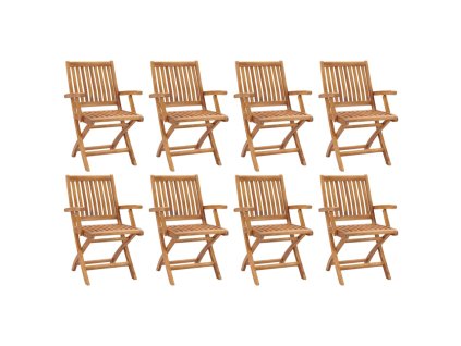 vidaXL Skládací zahradní židle 8 ks masivní teak