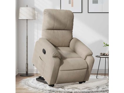 vidaXL Zvedací polohovací křeslo taupe tkanina z mikrovlákna