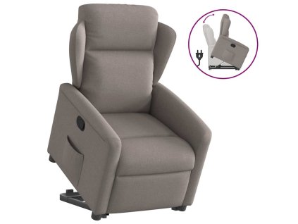 vidaXL Zvedací polohovací křeslo taupe textil