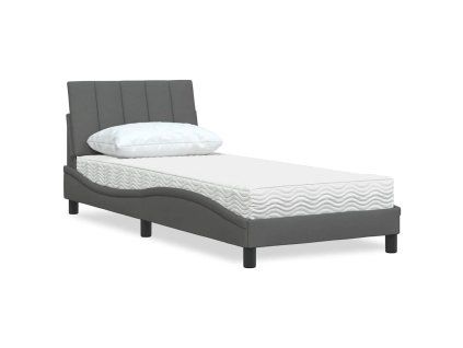 vidaXL Postel s matrací Hanko tmavě šedá 80 x 200 cm textil