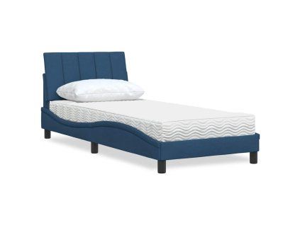 vidaXL Postel s matrací Hanko modrá 80 x 200 cm textil