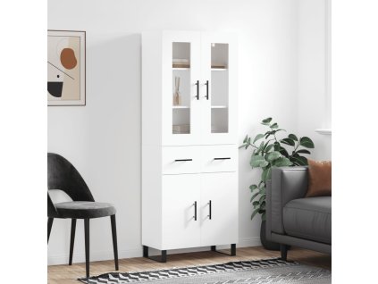 vidaXL Skříň highboard bílá 69,5 x 34 x 180 cm kompozitní dřevo