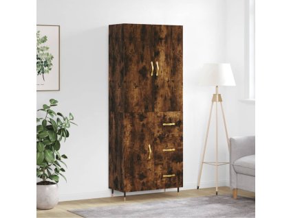vidaXL Skříň highboard kouřový dub 69,5 x 34 x 180 cm kompozitní dřevo
