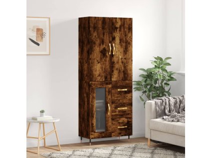 vidaXL Skříň highboard kouřový dub 69,5 x 34 x 180 cm kompozitní dřevo