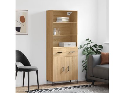 vidaXL Skříň highboard dub sonoma 69,5 x 34 x 180 cm kompozitní dřevo