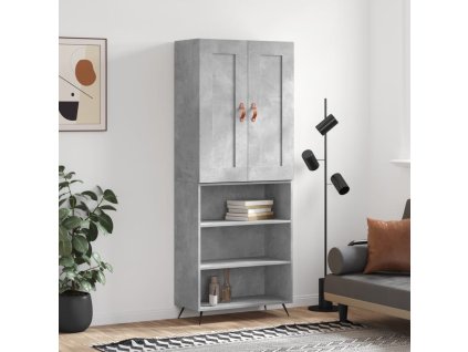 vidaXL Skříň highboard betonově šedá 69,5x34x180 cm kompozitní dřevo