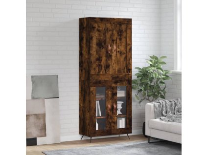 vidaXL Skříň highboard kouřový dub 69,5 x 34 x 180 cm kompozitní dřevo