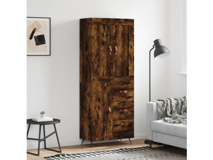 vidaXL Skříň highboard kouřový dub 69,5 x 34 x 180 cm kompozitní dřevo