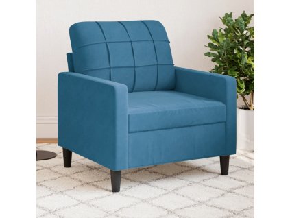 vidaXL Křeslo modré 60 cm samet