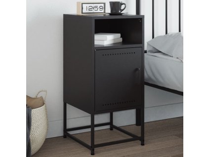 vidaXL Noční stolek černý 36 x 39 x 78 cm ocel