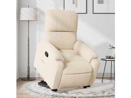 vidaXL Zvedací polohovací křeslo béžové tkanina z mikrovlákna