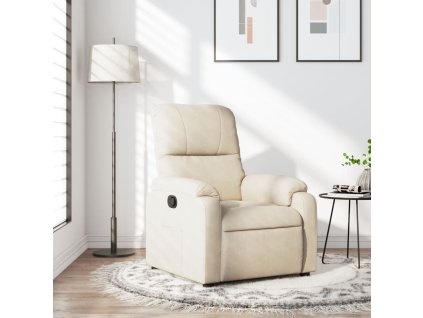 vidaXL Polohovací křeslo béžové tkanina z mikrovlákna