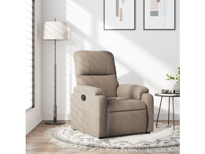 vidaXL Polohovací křeslo taupe tkanina z mikrovlákna
