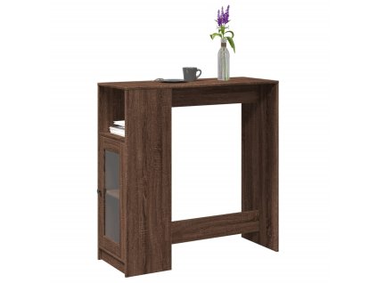vidaXL Barový stůl s regály hnědý dub 101 x 40 x 103,5 cm kompozit