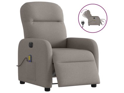 vidaXL Elektrické masážní polohovací křeslo taupe textil