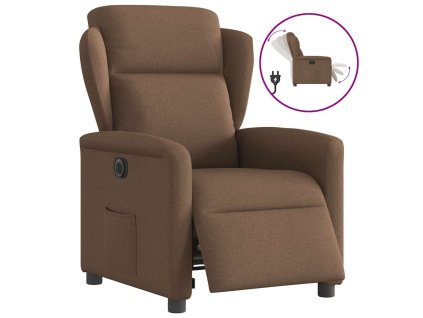 vidaXL Elektrické polohovací křeslo hnědé textil