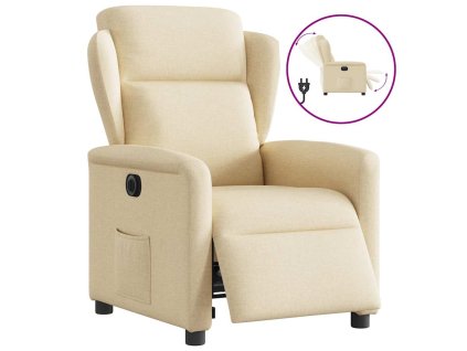 vidaXL Elektrické polohovací křeslo krémové textil