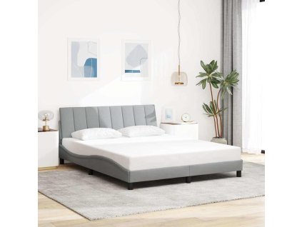 vidaXL Rám postele bez matrace Hanko světle šedý 160 x 200 cm textil