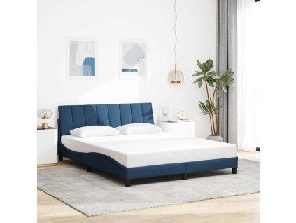 vidaXL Rám postele bez matrace Hanko modrý 160 x 200 cm textil