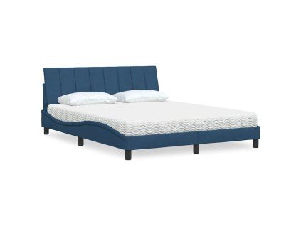 vidaXL Postel s matrací Hanko modrá 160 x 200 cm textil