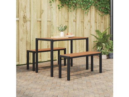 vidaXL Zahradní jídelní souprava 3 pcs Hnědá Ocel