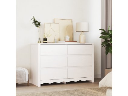 vidaXL Komoda Drammen Bílá 111 x 43 x 73.5 cm Masivní borové dřevo