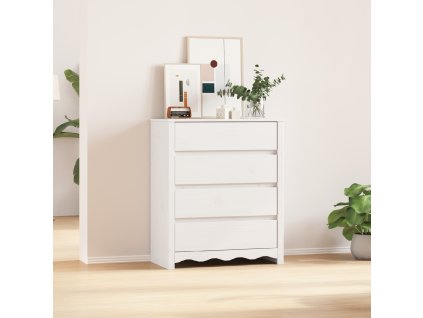 vidaXL Příborník Drammen Bílá 76,5 x 40 x 91 cm Masivní borové dřevo