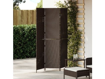 vidaXL Přepážka Hnědá 146 x 180 cm polyratan